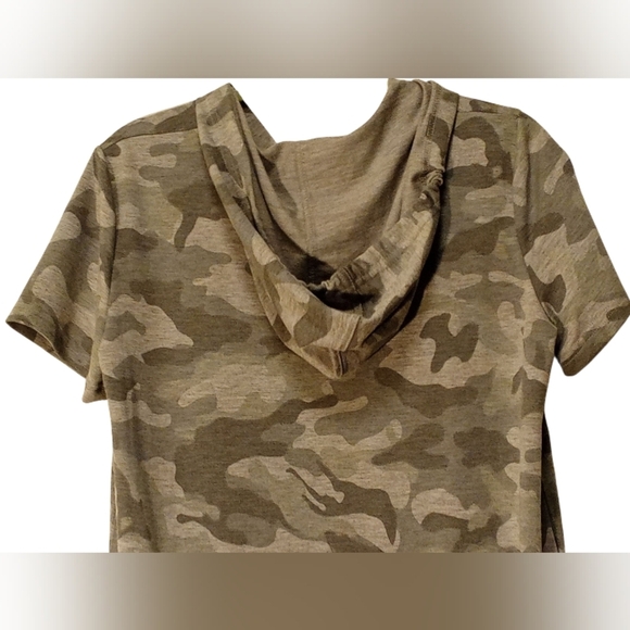 Jane & Delancey - Sweatshirt Dress Grey Camouflage Short Sleeve, Pockets, Size M - Picture 6 of 13